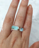 Ocean Blues - Peruvian Opal and Topaz Ring