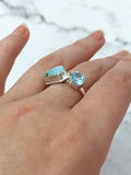 Ocean Blues - Peruvian Opal and Topaz Ring