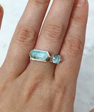 Ocean Blues - Peruvian Opal and Topaz Ring