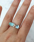Ocean Blues - Peruvian Opal and Topaz Ring