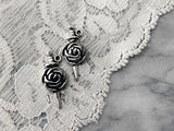 Pierced Rose Earrings