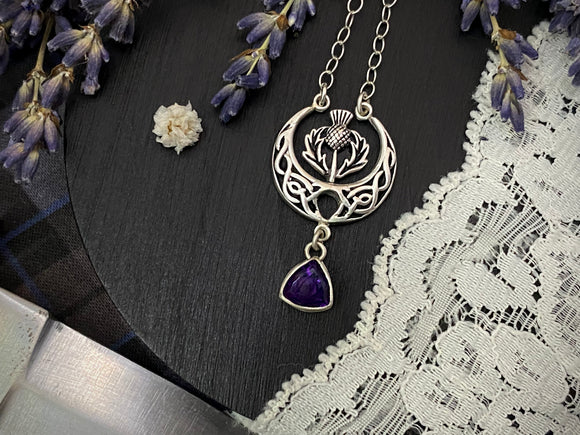 Scottish Thistle - Amethyst Necklace