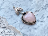 Oceans of Time - Dracula Rose Quartz Heart Necklace